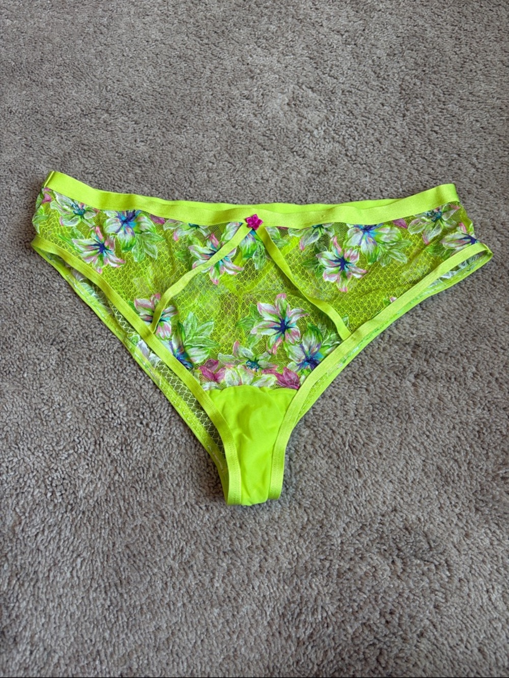 Torrid size 2 Neon Lime Floral Lace  Panties